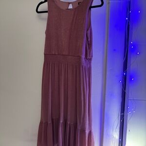 Zunie Mauve Sleeveless Tiered Maxi Dress